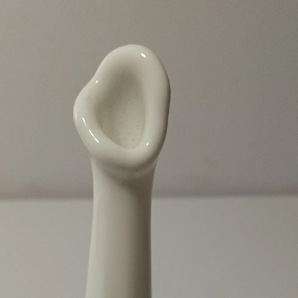 Fenton White Vase with Red Floral Accent